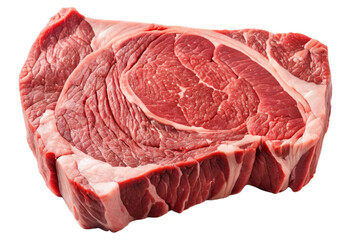 Fresh Raw Beef Meat Steak Slice on Isolated on transparent PNG Background.