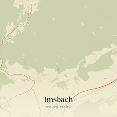 Vintage map of Imsbach, Germany.