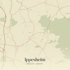 Vintage map of Ippesheim, Germany.