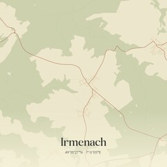 Obraz premium Vintage map of Irmenach, Germany.