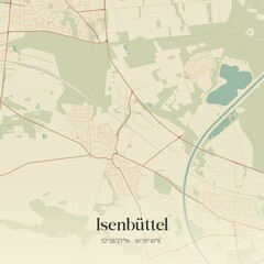 Naklejka premium Vintage map of Isenbuttel, Germany.
