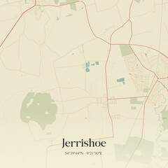 Vintage map of Jerrishoe, Germany.