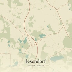 Vintage map of Jesendorf, Germany.