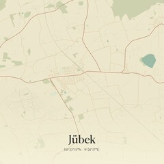 Vintage map of Jubek, Germany.