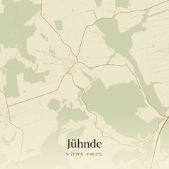 Vintage map of Juhnde, Germany.