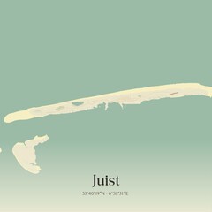 Vintage map of Juist, Germany.