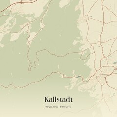 Fototapeta premium Vintage map of Kallstadt, Germany.