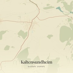 Fototapeta premium Vintage map of Kaltensundheim, Germany.