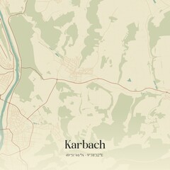 Vintage map of Karbach, Germany.