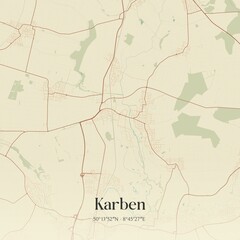 Naklejka premium Vintage map of Karben, Germany.
