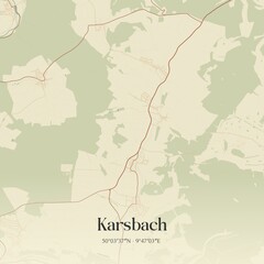 Fototapeta premium Vintage map of Karsbach, Germany.