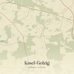 Obraz premium Vintage map of Kasel-Golzig, Germany.