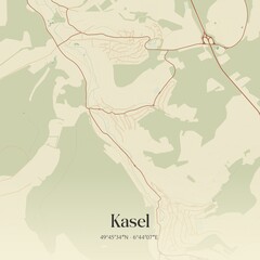 Fototapeta premium Vintage map of Kasel, Germany.