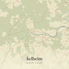 Naklejka premium Vintage map of Kelheim, Germany.