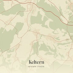 Fototapeta premium Vintage map of Keltern, Germany.