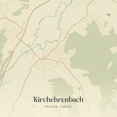 Fototapeta premium Vintage map of Kirchehrenbach, Germany.