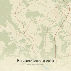 Vintage map of Kirchendemenreuth, Germany.