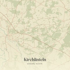 Vintage map of Kirchlinteln, Germany.