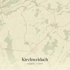 Obraz premium Vintage map of Kirchweidach, Germany.