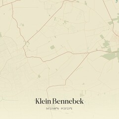 Naklejka premium Vintage map of Klein Bennebek, Germany.