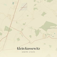 Vintage map of Klein Kussewitz, Germany.