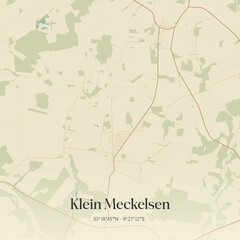 Obraz premium Vintage map of Klein Meckelsen, Germany.