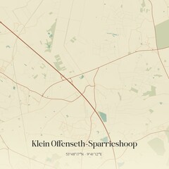 Vintage map of Klein Offenseth-Sparrieshoop, Germany.