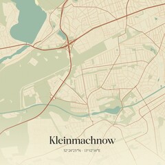Obraz premium Vintage map of Kleinmachnow, Germany.