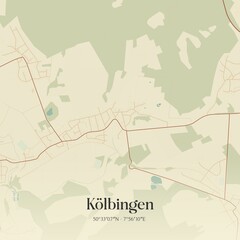 Vintage map of Kolbingen, Germany.