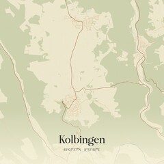 Fototapeta premium Vintage map of Kolbingen, Germany.