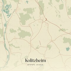 Vintage map of Kolitzheim, Germany.