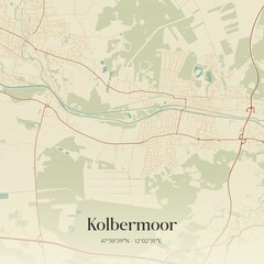 Vintage map of Kolbermoor, Germany.