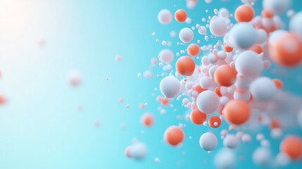 Dynamic particle motion simulation abstract background digital colors close-up science concept