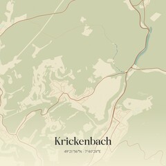 Obraz premium Vintage map of Krickenbach, Germany.