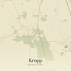 Fototapeta premium Vintage map of Kropp, Germany.