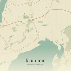 Obraz premium Vintage map of Krummin, Germany.