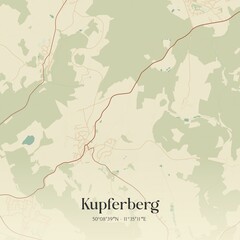 Obraz premium Vintage map of Kupferberg, Germany.