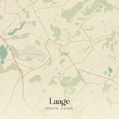 Vintage map of Laage, Germany.