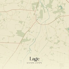 Vintage map of Lage, Germany.