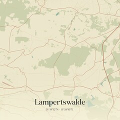 Vintage map of Lampertswalde, Germany.