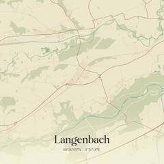 Vintage map of Langenbach, Germany.