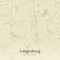 Vintage map of Langenberg, Germany.