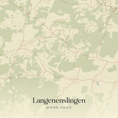 Vintage map of Langenenslingen, Germany.