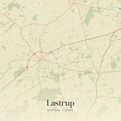 Vintage map of Lastrup, Germany.