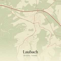 Vintage map of Laubach, Germany.
