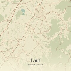 Vintage map of Lauf, Germany.