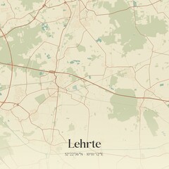 Vintage map of Lehrte, Germany.