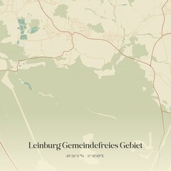 Obraz premium Vintage map of Leinburg Gemeindefreies Gebiet, Germany.