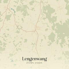 Vintage map of Lengenwang, Germany.