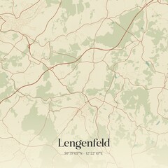 Vintage map of Lengenfeld, Germany.